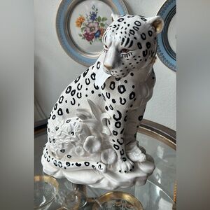 Fitz and Floyd Ceramic Leopard Figurine with Black Spots